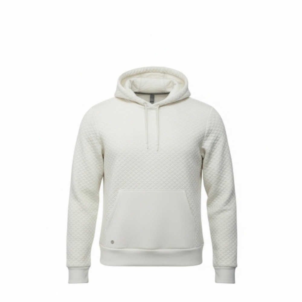 Apana Quilted Diamond Textured Hoodie Pullover‎ Birch Mens Medium